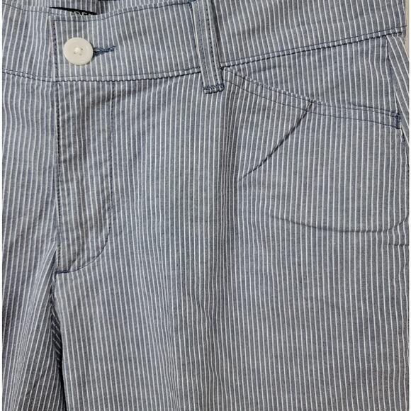 Riders By Lee Blue White Striped Cropped Pants 14M Lightweight Slashed Pockets - Picture 6 of 6